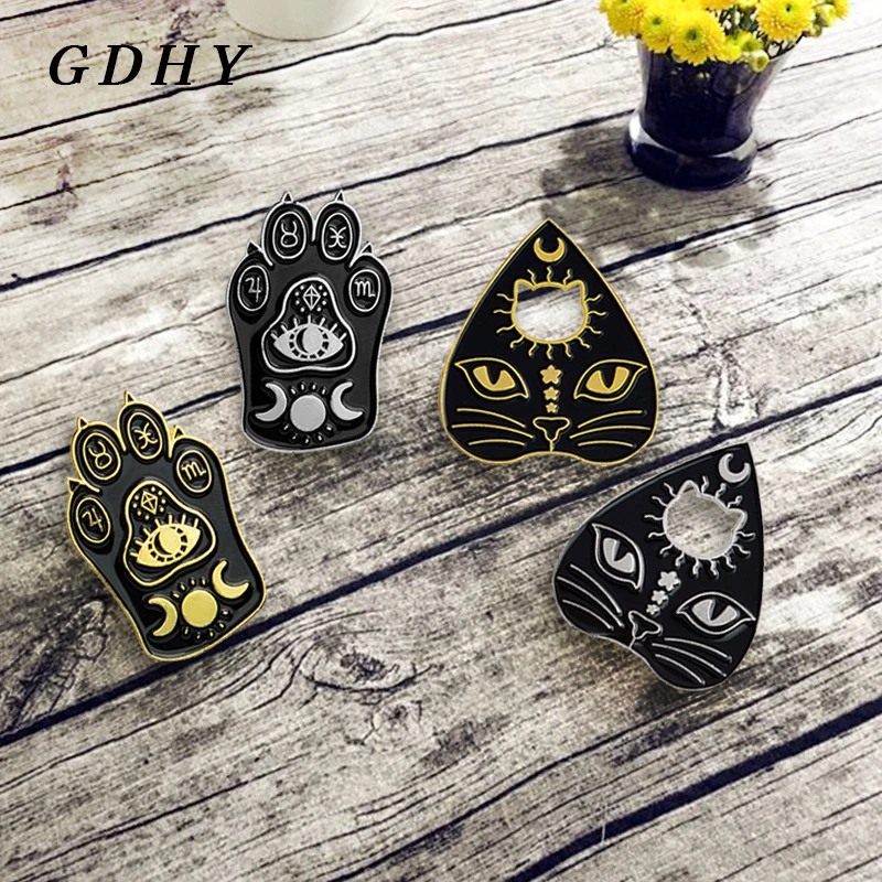 GDHY Black Witchcat Paw Brooch Enamel Witch Magic Cat Mystical Footprints Culture Curved Moon Star Pins Badges Brooch 4pcs/set
GDHY Black Witchcat Paw Brooch Enamel Witch Magic Cat Mystical Footprints Culture Curved Moon Star Pins Badges Brooch 4pcs/set