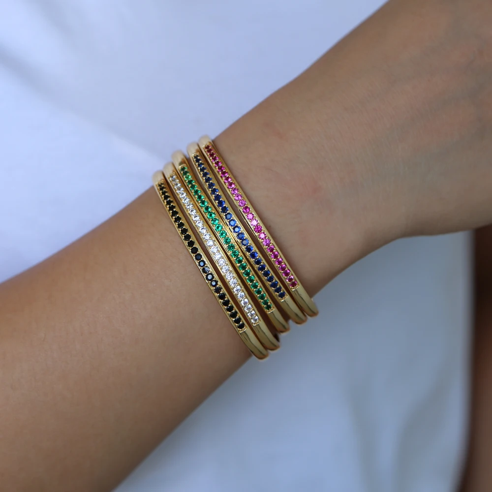 Luxury Rainbow Colorful CZ Zircon Crystal Open bangle bracelets 58-60mm Adjustable Boho Bracelets For Women Dropshipping Jewelry
Luxury Rainbow Colorful CZ Zircon Crystal Open bangle bracelets 58-60mm Adjustable Boho Bracelets For Women Dropshipping Jewelry