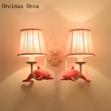 European Pastoral pink Dolphin Wall Lamp girls'Bedroom Children's Room Lamp Cartoon Creative LED Small Fish Wall Lamp
European Pastoral pink Dolphin Wall Lamp girls'Bedroom Children's Room Lamp Cartoon Creative LED Small Fish Wall Lamp