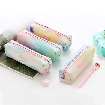 

1Pcs Kawaii Pencil Case watercolor unicorn Estuches School Pencil Box Pencilcase Pencil Bag School Supplies Stationery make up