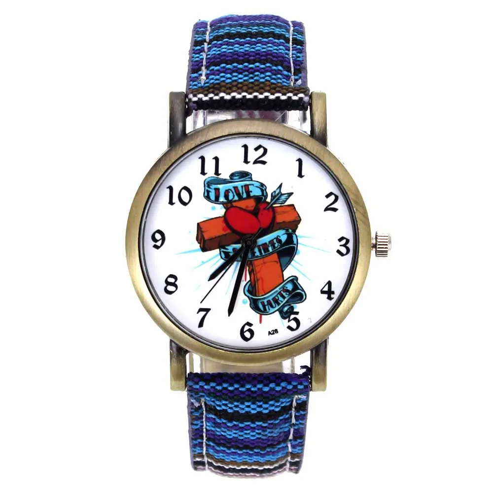Cross Love Heart Shape Arrow Fashion Watches Men Women Warm Lover Accessories Stripe Denim Cloth Canvas Band Sport Quartz Watch
Cross Love Heart Shape Arrow Fashion Watches Men Women Warm Lover Accessories Stripe Denim Cloth Canvas Band Sport Quartz Watch