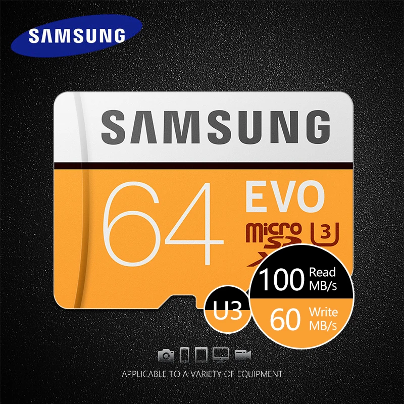 SAMSUNG 100% Original Micro SD card 64 GB U3 Memory Card EVO 64GB Class10 TF Card SDXC UHS-1 micro card for smartphone
SAMSUNG 100% Original Micro SD card 64 GB U3 Memory Card EVO 64GB Class10 TF Card SDXC UHS-1 micro card for smartphone