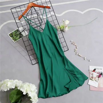 Women Sexy Lingerie Silk Nightgown V-Neck Spaghetti Straps Summer Dress Backless Night Dress Sleepwear Babydoll Nightie Homewear
Women Sexy Lingerie Silk Nightgown V-Neck Spaghetti Straps Summer Dress Backless Night Dress Sleepwear Babydoll Nightie Homewear