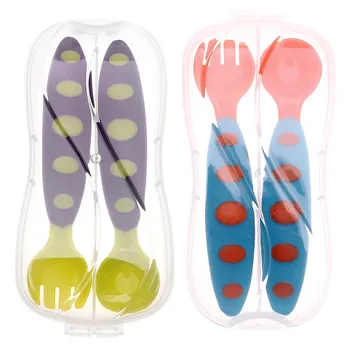 Colorful Baby Toddler Learning Tableware Fork & Spoon Non-slip 2Pcs/Set With Box
Colorful Baby Toddler Learning Tableware Fork & Spoon Non-slip 2Pcs/Set With Box