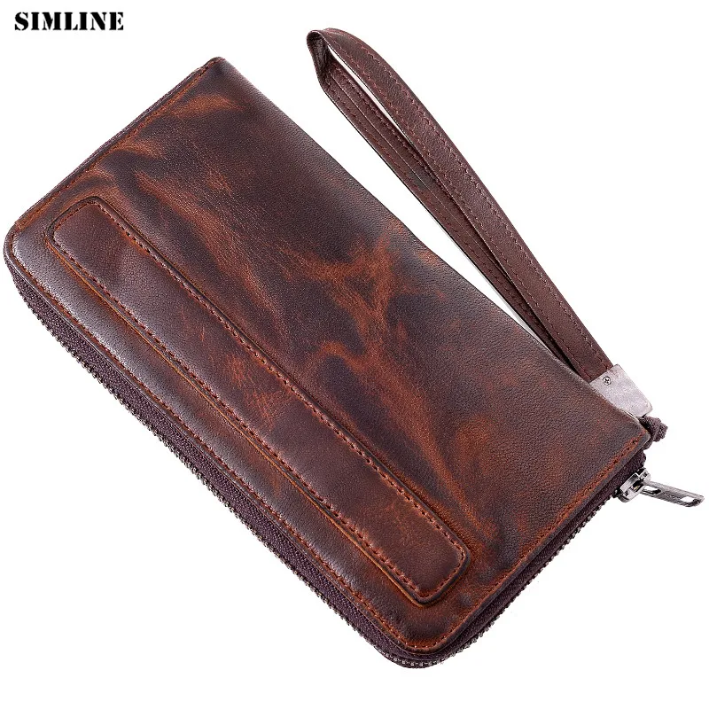 Genuine Leather Men Wallet Luxury Vintage Long Zipper Large Clutch Wallets Bags With Coin Pocket Card Holder Phone Bag For Male
Genuine Leather Men Wallet Luxury Vintage Long Zipper Large Clutch Wallets Bags With Coin Pocket Card Holder Phone Bag For Male