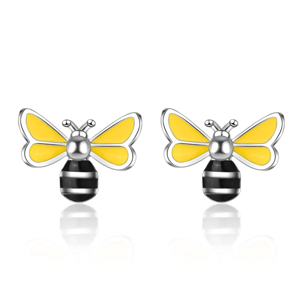 100% 925 Solid Real Sterling Silver Piercing Enamel Bee Animal Stud Earrings for Women Elegant Wedding Jewelry Gift eh1010
100% 925 Solid Real Sterling Silver Piercing Enamel Bee Animal Stud Earrings for Women Elegant Wedding Jewelry Gift eh1010