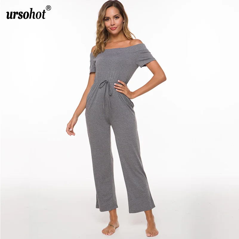 Ursohot Summer Soft Cotton Jumpsuit For Women Gray Off Shoulder Pockets Slim Rompers 2019 Casual Style Daily Overalls Female
Ursohot Summer Soft Cotton Jumpsuit For Women Gray Off Shoulder Pockets Slim Rompers 2019 Casual Style Daily Overalls Female