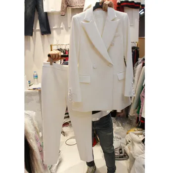 Suit two-piece female 2019 spring new women's Korean professional solid color suit jacket slim nine pants suit
Suit two-piece female 2019 spring new women's Korean professional solid color suit jacket slim nine pants suit