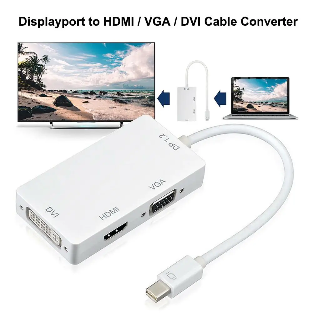 Display Port To HDMI DVI VGA 3-in-1 Patch Cord DP To HDMI PC Female Converter Adapter Cable For Mac Apple MacBook Air Pro MDP
Display Port To HDMI DVI VGA 3-in-1 Patch Cord DP To HDMI PC Female Converter Adapter Cable For Mac Apple MacBook Air Pro MDP