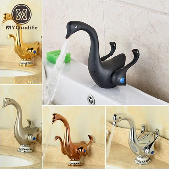 Cute Duck Shape Double Handles Bathroom Vessel Sink Faucet Deck Mount Brass Washbasin Sink Mixer Taps 5-colors for choice
Cute Duck Shape Double Handles Bathroom Vessel Sink Faucet Deck Mount Brass Washbasin Sink Mixer Taps 5-colors for choice