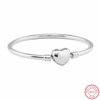 New Arrival Classic MOMENTS 925 Sterling Silver Bangles for Women Fine Jewelry with LOGO Heart Clasp Gift Cheap Wholesale FLB048
New Arrival Classic MOMENTS 925 Sterling Silver Bangles for Women Fine Jewelry with LOGO Heart Clasp Gift Cheap Wholesale FLB048