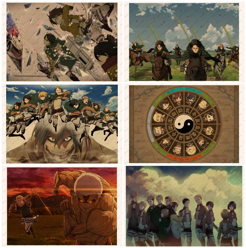Attack on Titan Poster/Eren Jaeger/Mikasa Ackerman/rivaille ackerman/Kraft Poster/Wall sticker Japanese Anime Poster Part .3
Attack on Titan Poster/Eren Jaeger/Mikasa Ackerman/rivaille ackerman/Kraft Poster/Wall sticker Japanese Anime Poster Part .3