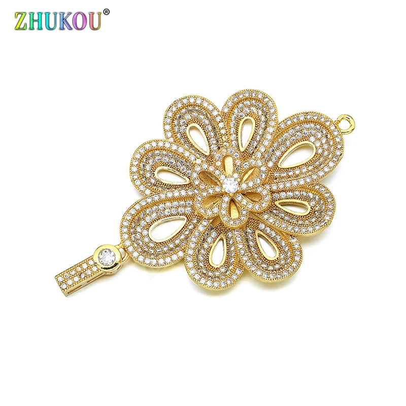 37*58mm Brass Cubic Zirconia Flower Charms Pendants DIY Jewelry Bracelet Necklace Making, Hole: 1.8mm, Model: VD357
37*58mm Brass Cubic Zirconia Flower Charms Pendants DIY Jewelry Bracelet Necklace Making, Hole: 1.8mm, Model: VD357