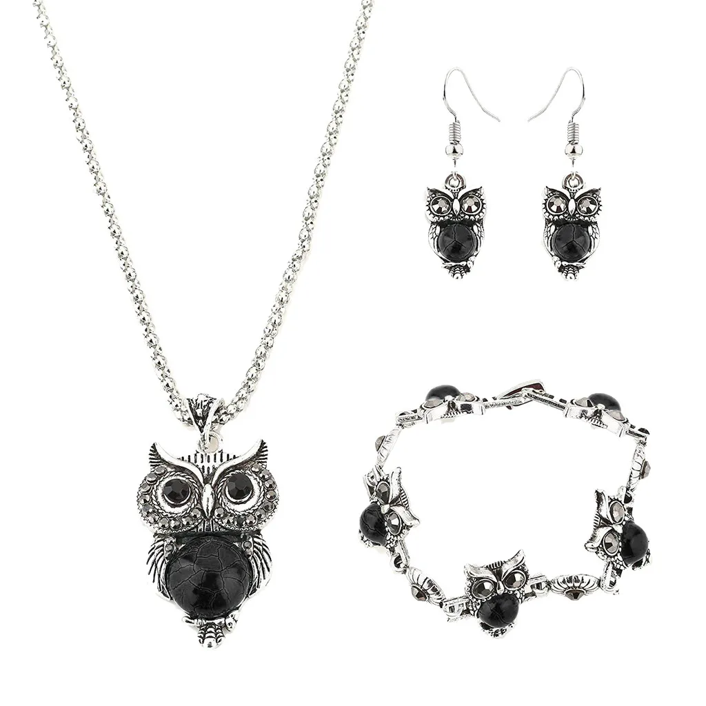 Women Jewelry Sets Retro Style Owl Accessories Bracelet Necklace Earrings Ladies Fashion Elegant Party Jewerly z0506
Women Jewelry Sets Retro Style Owl Accessories Bracelet Necklace Earrings Ladies Fashion Elegant Party Jewerly z0506