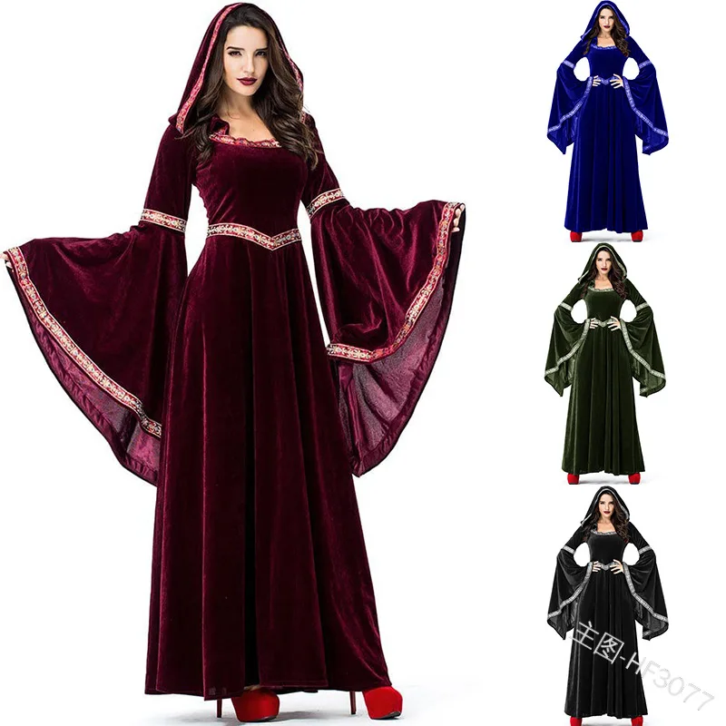 Renaissance medieval dresses women Robe gothics for girls Princess Queen Velvet Maid Halloween Costume Nun devil witch Hooded
Renaissance medieval dresses women Robe gothics for girls Princess Queen Velvet Maid Halloween Costume Nun devil witch Hooded