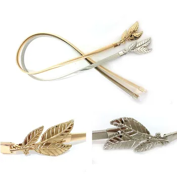 Leaf Shape Metal Fashion Vintage Women Belt Thin Gold Silver Belts Female Waistband Elastic Skinny Waist Belt Leaves Chain Belts
Leaf Shape Metal Fashion Vintage Women Belt Thin Gold Silver Belts Female Waistband Elastic Skinny Waist Belt Leaves Chain Belts