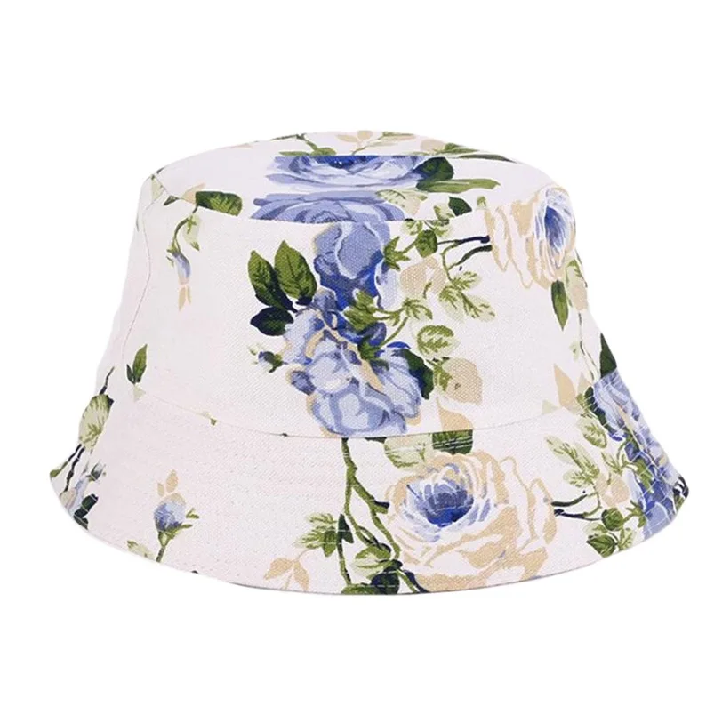  Men Women Bucket Hat Flower Print Cap 2018 Summer Colorful Flat Hat Fishing Boonie Bush Cap Outdoor Sunhat Wholesale #FM11 (4)