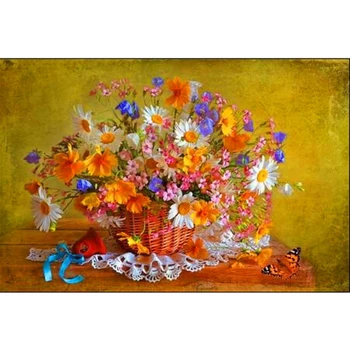 2015 3D DIY Diamond Painting Canvas Oil Set Embroidery Resin Craft Rhinestones Cross Stitch Knitting Needles Daisy Flower A210R