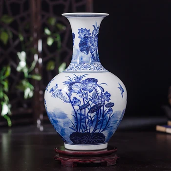Jingdezhen ceramics porcelain vase ornaments of new Chinese style living room decorative flower vase flower vase table
Jingdezhen ceramics porcelain vase ornaments of new Chinese style living room decorative flower vase flower vase table