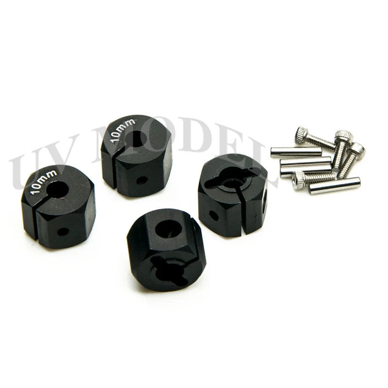 Image Cool Black 10mm Thickness Hex 12mm Aluminum HEX Wheel Hub Mount and Pins High Quality Alloy Metal