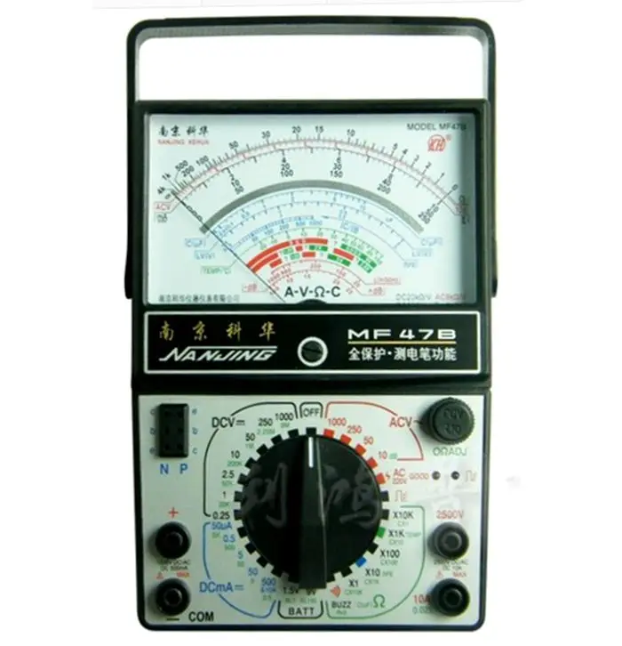 KEHUA MF-47B type analog multimeter / fully functional / AC circuit to determine the line of fire.
KEHUA MF-47B type analog multimeter / fully functional / AC circuit to determine the line of fire.