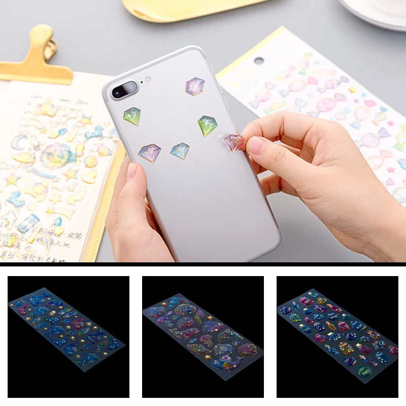 Plastic Crystal Sticker Hot Stamping Stickers Notes Computer Funny Diary Book Paper Sticker Decoration Interesting
Plastic Crystal Sticker Hot Stamping Stickers Notes Computer Funny Diary Book Paper Sticker Decoration Interesting