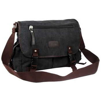 Vintage Men Canvas Shoulder Bag Satchel Casual Crossbody Messenger School Bag, Black
Vintage Men Canvas Shoulder Bag Satchel Casual Crossbody Messenger School Bag, Black