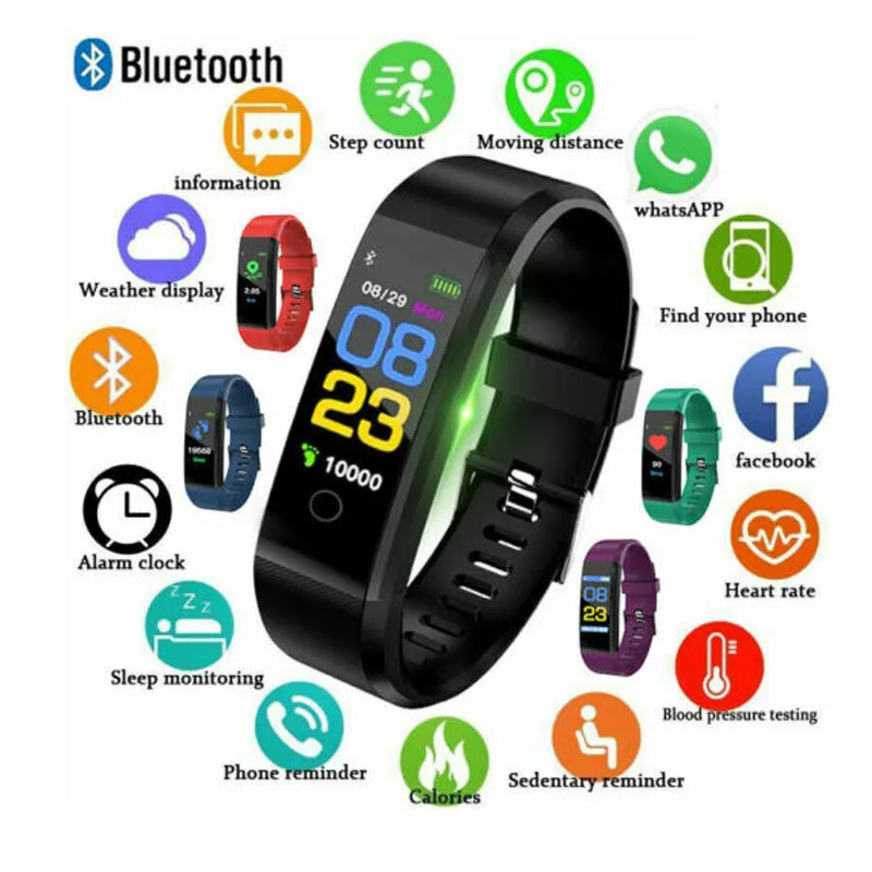 Color Screen Smart Bracelet Pedometer Fitness Running Walking Tracker Heart Rate Information Push Men Women Smart Watch Souvenir
Color Screen Smart Bracelet Pedometer Fitness Running Walking Tracker Heart Rate Information Push Men Women Smart Watch Souvenir