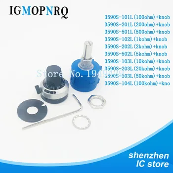 3590S-2 3590S Series Precision Multiturn Potentiometer 10 Ring Adjustable Resistor+1PCS Turns Counting Dial Rotary 6.35mm Knob 
3590S-2 3590S Series Precision Multiturn Potentiometer 10 Ring Adjustable Resistor+1PCS Turns Counting Dial Rotary 6.35mm Knob