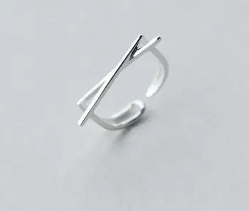 Women's Real. 925 Sterling Silver Jewelry Crossed Geometric RING Adjustable GTLJ1239
Women's Real. 925 Sterling Silver Jewelry Crossed Geometric RING Adjustable GTLJ1239