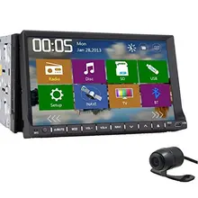 Новый GPS навигации Географические карты + сзади Камера + в палубе 7 “двойной 2 din dvd/cd-плеер радио Ipod навигации GPS стерео ПК USB/SD/b