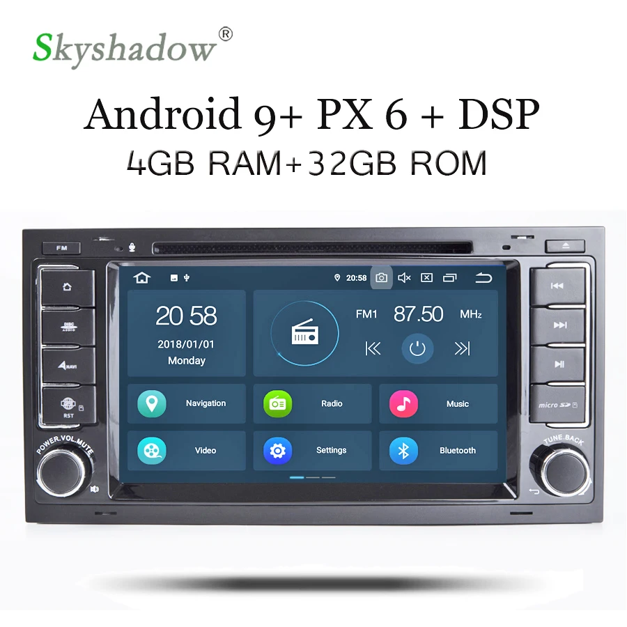 PX6 DSP Android 9.0 six Core 4GB RAM Car DVD Player GPS Map RDS Radio bluetooth For VW Touareg T5 Multivan Transporter 2004-2011
PX6 DSP Android 9.0 six Core 4GB RAM Car DVD Player GPS Map RDS Radio bluetooth For VW Touareg T5 Multivan Transporter 2004-2011