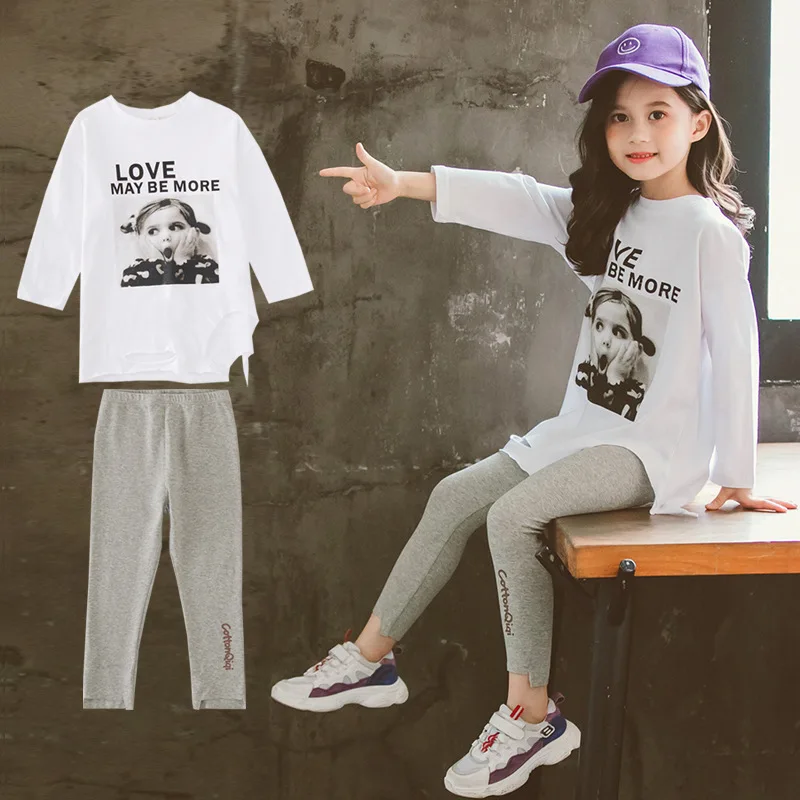 Children Clothing Cartoon Long Sleeve White Shirt+ Gray Legging 2pcs Girls Suits Cotton Summer Kids Clothes for Children Suits
Children Clothing Cartoon Long Sleeve White Shirt+ Gray Legging 2pcs Girls Suits Cotton Summer Kids Clothes for Children Suits