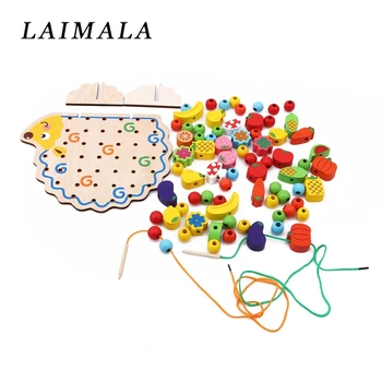 82Pcs Wooden Blocks Fruits Vegetables Lacing Stringing Beads Toys with Hedgehog Board Montessori Educational Toy for Kids Gift 
82Pcs Wooden Blocks Fruits Vegetables Lacing Stringing Beads Toys with Hedgehog Board Montessori Educational Toy for Kids Gift