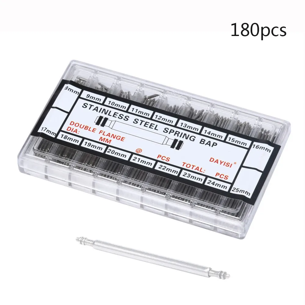 Hot Selling 180pcs Stainless Steel Watch Band Spring Bars Strap Watch Tools Opening Link Pins 8-25mm Repair Kit #YY
Hot Selling 180pcs Stainless Steel Watch Band Spring Bars Strap Watch Tools Opening Link Pins 8-25mm Repair Kit #YY
