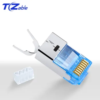 RJ45 Connector 10Gbps CAT7 Ethernet Network Cable Adapter Pure Copper Shield Connectors Gold-Plated 50U 8p8c Metal Modular Plug
RJ45 Connector 10Gbps CAT7 Ethernet Network Cable Adapter Pure Copper Shield Connectors Gold-Plated 50U 8p8c Metal Modular Plug