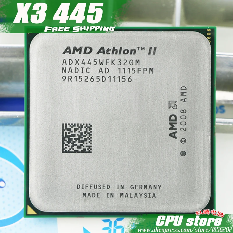 Процессор AMD Athlon II X3 445 трехъядерный процессор (3 1 ГГц/L2 = 5 м/95 Вт/2000 ГГц) разъем am3 am2 +