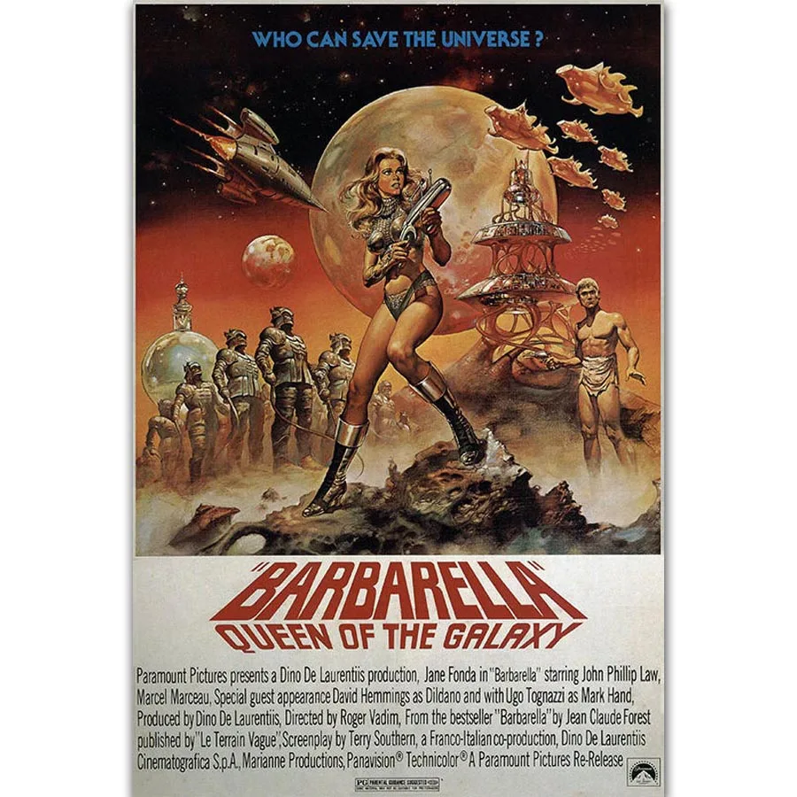 FX1298 Barbarella Jane Fonda Classic Movie Sci-Fi Vintage Film Poster Art Silk Light Canvas Home Room Wall Printing Decor