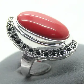 17X30mm Red Coral 925 Sterling Silver Marcasite Ring Size 7/8/9/10
17X30mm Red Coral 925 Sterling Silver Marcasite Ring Size 7/8/9/10