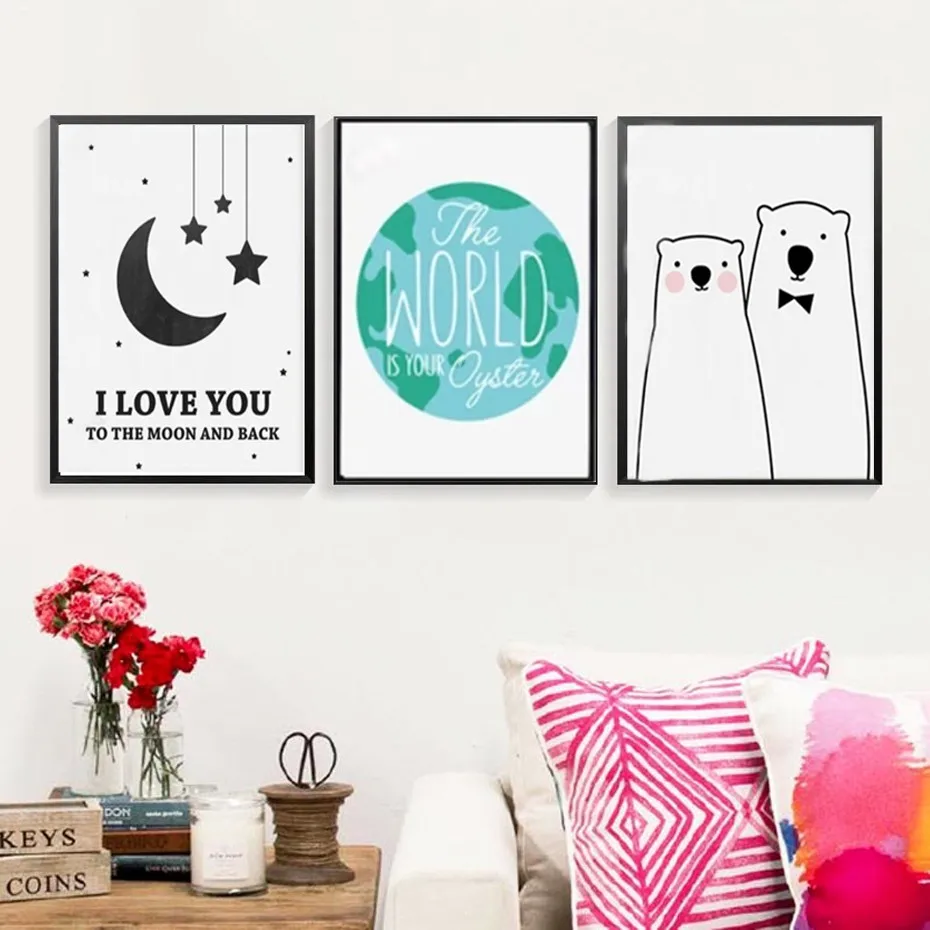 Sweet Cartoon Bear Nursery Canvas Paintings Cat Star Wall Art Picture Nordic Poster Print Kids Gift Bedroom Home Decor
Sweet Cartoon Bear Nursery Canvas Paintings Cat Star Wall Art Picture Nordic Poster Print Kids Gift Bedroom Home Decor