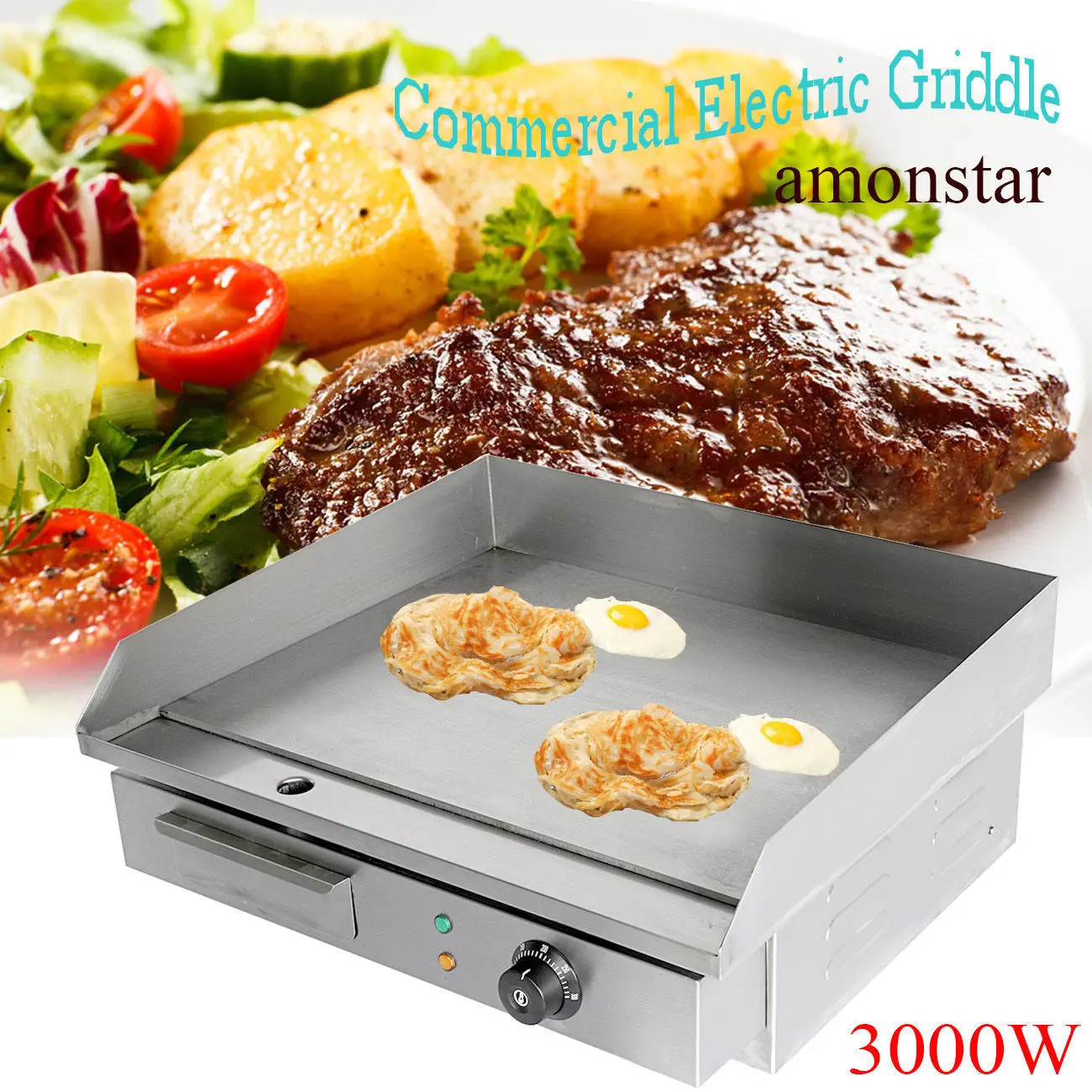 3000W Gastronomy Grillplatte Grill Bratplatte Roasting griddle plate Griddle 55cm
3000W Gastronomy Grillplatte Grill Bratplatte Roasting griddle plate Griddle 55cm