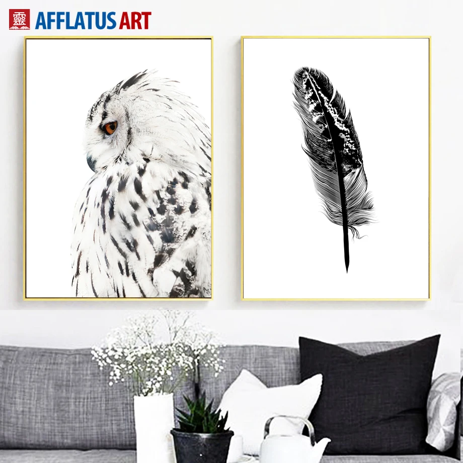 Watercolor Owl Feather Wall Art Canvas Painting Nordic Posters And Prints Black White Animal Wall Pictures For Living Room Decor
Watercolor Owl Feather Wall Art Canvas Painting Nordic Posters And Prints Black White Animal Wall Pictures For Living Room Decor