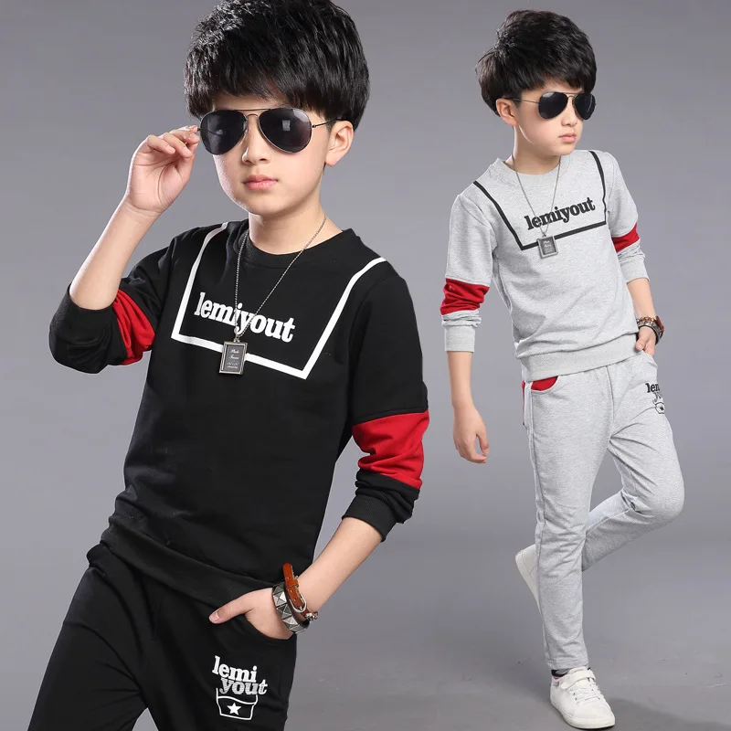 Boys Sets Autumn Sport Suits Big Boys Alphabet Boys Kids Track Sets Black Gray Color 4-12 14 Ages Girls Clothes 10 12 Year 40
Boys Sets Autumn Sport Suits Big Boys Alphabet Boys Kids Track Sets Black Gray Color 4-12 14 Ages Girls Clothes 10 12 Year 40