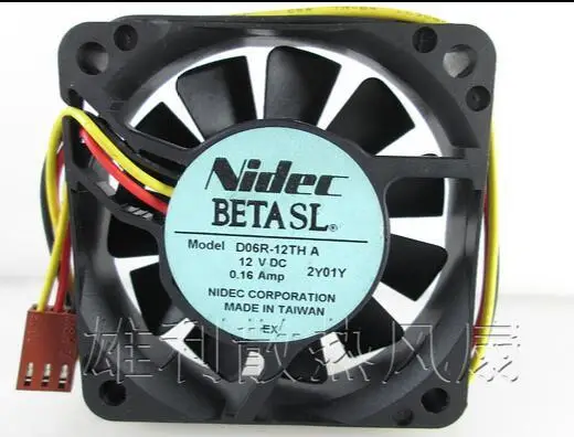 Original NIDEC D06R-12TH DC 12V 0.16A 6CM 60*60*15 3 Lines Inverter Silent Cooling Fan
Original NIDEC D06R-12TH DC 12V 0.16A 6CM 60*60*15 3 Lines Inverter Silent Cooling Fan