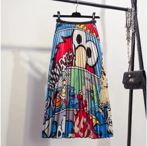 2019 Spring Autumn New Europen Cartoon Pattern High Elasticity Pleated Skirt High Street Style A-line Mid-Calf Skirts Christmas
2019 Spring Autumn New Europen Cartoon Pattern High Elasticity Pleated Skirt High Street Style A-line Mid-Calf Skirts Christmas