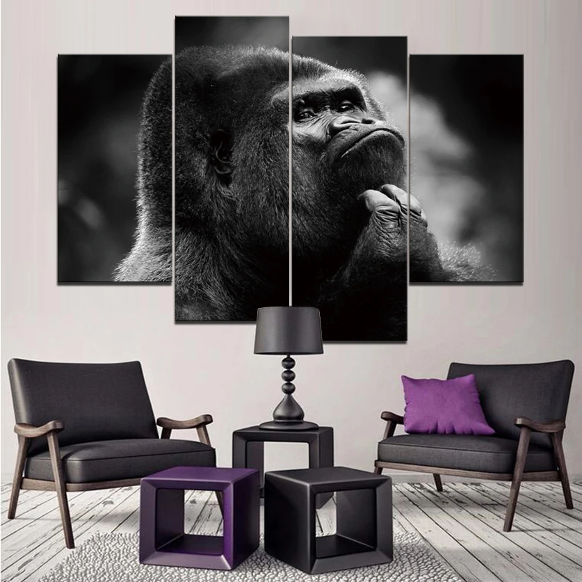 A meditative gorilla Frameless Paintings 4pcs (No Frame) Fort Night Printd on Canvas Arts Modern Home Wall Art
A meditative gorilla Frameless Paintings 4pcs (No Frame) Fort Night Printd on Canvas Arts Modern Home Wall Art