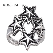 RONERAI Fashion Punk Rock 100% Thai 925 Sterling Silver Rings For Women Men Halloween Gift Jewelry Vintage Gothic Stars Ring
RONERAI Fashion Punk Rock 100% Thai 925 Sterling Silver Rings For Women Men Halloween Gift Jewelry Vintage Gothic Stars Ring