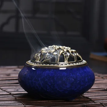 7color Creative Home Decor celadon Copper cover retro Buddha Censer Creative Backflow Incense Burner Home Ceramic Decoration
7color Creative Home Decor celadon Copper cover retro Buddha Censer Creative Backflow Incense Burner Home Ceramic Decoration