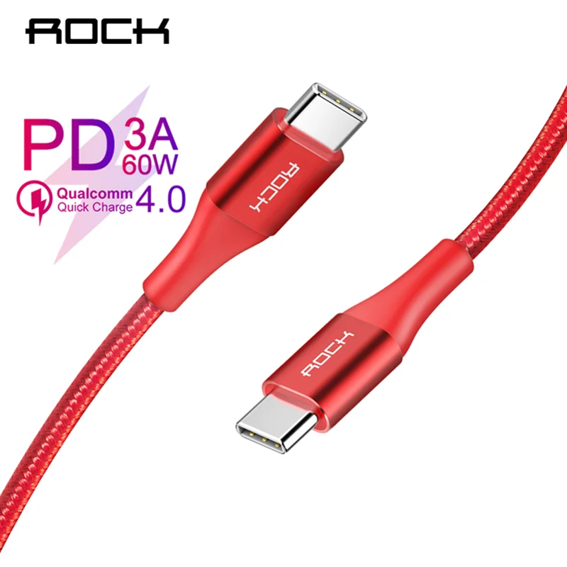 ROCK 3A PD USB Type C USB-C Cable for Samsung Galaxy S9 Plus Note 9 Xiaomi mi 9 Oneplus 6t 6 USBC Support PD 60W QC3.0
ROCK 3A PD USB Type C USB-C Cable for Samsung Galaxy S9 Plus Note 9 Xiaomi mi 9 Oneplus 6t 6 USBC Support PD 60W QC3.0