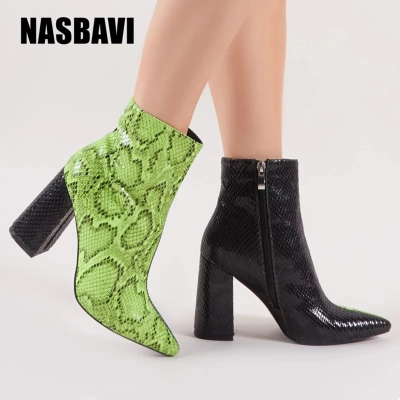 Plus Size 33-43 Women Zipper Boots Snake Print Ankle Boots Square heel Fashion Pointed toe Ladies Sexy shoes New Chelsea Boots
Plus Size 33-43 Women Zipper Boots Snake Print Ankle Boots Square heel Fashion Pointed toe Ladies Sexy shoes New Chelsea Boots